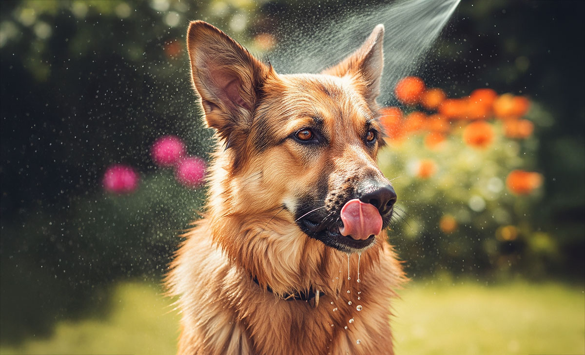 Moisturing Shepherd Dog